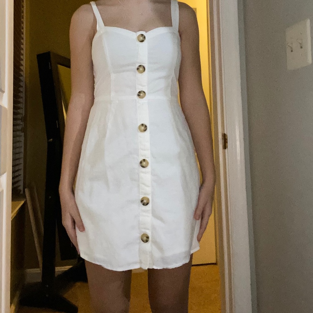 White button down dress